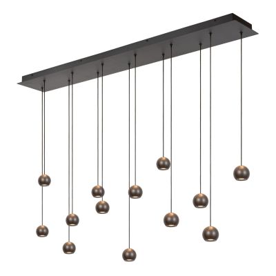 Lucide MONTANA - Pendant light - LED Dim. - CCT - 13x5,7W 2700K/4000K - Suitable for double-height spaces and high ceiling - Grey iron - Premium